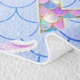 thumbnail image 5 of meiyoeat Mermaid Princess Scale Twin Quilt Set for Girls, Sparkle Initial R Twin Coverlet Set for Women, Purple Blue, 2-Piece, 5 of 7