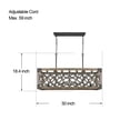 thumbnail image 4 of TOMIYA Wood Linear Pendant Lighting Rectangular Chandelier, 4-Light Rustic Farmhouse Chandelier Hanging Light Fixture for Dining Room Kitchen Island, 4 of 6