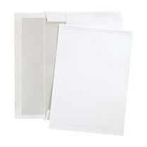 Great Papers Triple Embossed White Flat Card Invitations with Pearl Lined Envelopes 25/Pack 1923648
