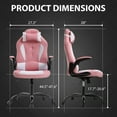 thumbnail image 3 of CL.HPAHKL PC Gaming Chair, Office Chair High Back PU Leather Ergonomic Computer Chair with Lumbar Support, Height Adjustable Video Game Chair Gaming Chair for Adults, Pink, 3 of 7