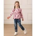 thumbnail image 2 of KIMI BEAR 3T Toddler Girls Winter Outfits 4T Kids Casual Clothes Set Ruffle Long Sleeves Pullover Top Butterfly Print Tops Ripped Jeans Denim Pants Set 2pcs Clothing Pink, 2 of 10