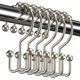 thumbnail image 1 of Ganchos para cortina de ducha, anillos para cortina de ducha de metal a prueba de óxido, ganchos de ducha de doble deslizamiento, anillos para barras de ducha de baño, cortinas, juego de 12 ganchos -, 1 of 1