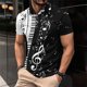 thumbnail image 2 of Camisas de Manga Larga para Hombres Impresos Girar Hacia Abajo Botones de Cuello Lateral Dividido, Casual Blusa de Manga Corta, 2 of 5