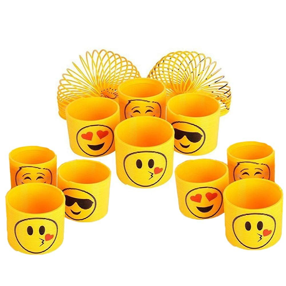 12 Pack Emoji Slinky Coil Spring, 3 Inch Loads Of Fun Party Favor