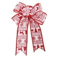 thumbnail image 1 of Christmas Tree Topper Bow, Multi-color Wreath Bows Handmade Christmas Burlap Craft Wrapping Bow, 9.4 x 7.5 Inch, 1 of 6