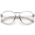 thumbnail image 1 of Modern Keyhole Nose Bridge Clear Lens Round Eyeglasses 55mm (Smoke / Clear), 1 of 4