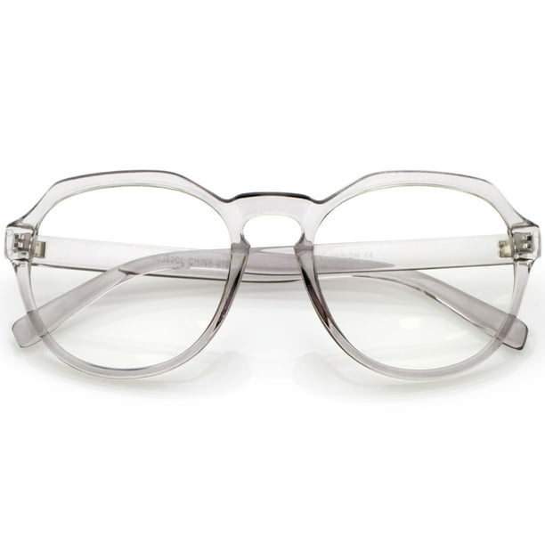 sunglass.la Modern Keyhole Nose Bridge Clear Lens Round Eyeglasses