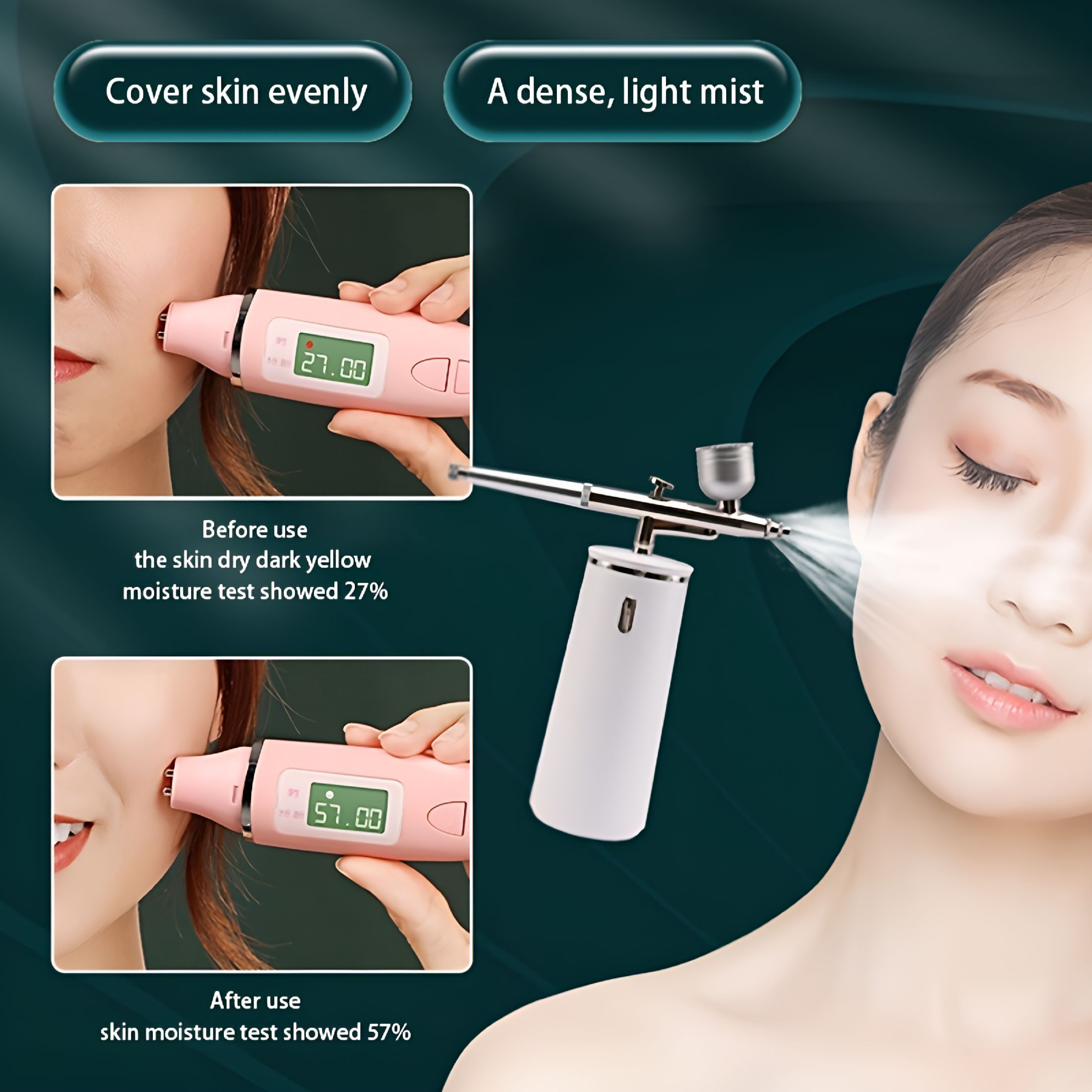 CCOCC 2026 New Hydrating Deep Oxygen Concentrator for Skin with High-Pressure Moisturizing Spray Injector Handheld Pore Hygienicser and Hydration Device