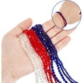 thumbnail image 6 of About 954 Pcs Red Blue Glass Beads 4 Sizes Faceted Glass Beads Gem Beads Strands with 21.87 Yards(20m) Thread for Bracelet Jewelry Making Independence Day, 6 of 9