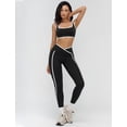 thumbnail image 7 of PISONIC Womens Two Piece Workout Set Spaghetti Straps Color Block Sports Bra Matching High Waist Leggings Gym Work Out Outfits, 7 of 7