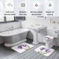 thumbnail image 5 of Purple Tulip Bath Mat 3 Piece Bathroom Rug Set, Aesthetic&nbsp;Pastoral Flower Floral Spring Non Slip Bath Rug Contour Mat and Toilet Lid Cover, Absorbent Shower Mats Soft Bath Rugs and Mats Sets, 5 of 8