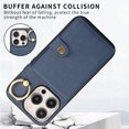 thumbnail image 3 of Allytech Cards Holder Wallet Case for Apple iPhone 14 Pro, Retro PU Leather Slim Fit 360 Rotating Ring Holder Kickstand Shock Resistant Phone Case Cover for Apple iPhone 14 Pro - Blue, 3 of 9