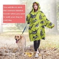 thumbnail image 4 of Wearable Oversized Blanket,Green Dinosaurs Skeletons Pattern Wearable Blanket Hoodie for Adults,Cozy Hooded Blankets with Super Pockets,Super Warm Fuzzy Pullover for Women & Men, 4 of 6