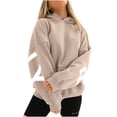 thumbnail image 1 of Fashiona Sudadera con capucha y estampado de letras para mujer, 1 of 4