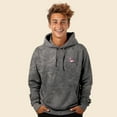 thumbnail image 3 of Dalix Flamingo Embroidered Fleece Hoodie Mineral Wash Long Sleeve Sweatshirt Mens in Gray M Medium, 3 of 5