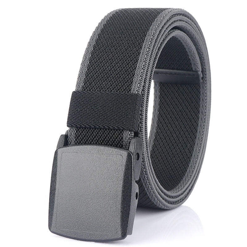 1PC Black 1.5" Mens Nylon Web Belts 47" Long Plastic Buckle Casual Trousers Belt