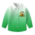 thumbnail image 4 of RXMEKW Chemise à Manches Longues Imprimée pour la Saint-Patrick pour Garçons avec Col Rabattu, 95 % Coton 5 % Spandex, Vert, 4 of 7