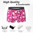 thumbnail image 2 of Men's Boxer Briefs, Hawaiian Style Pink Flower Soft Comfy Mens Underwear Boxer Briefs Breathable With Widen Waist, 2 of 7