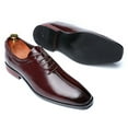 thumbnail image 5 of Santimon Mens Dress Shoes Leather Lace Up Oxford Shoes Casual Formal Business Shoes Wine Red 10 US, 5 of 8