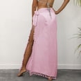 thumbnail image 4 of YueHuiYing Women Sarong Ruffle Tie Swimsuit Cover Up Skirt Chiffon Beach Wrap Long Sheer Bathing Suit Cover Ups, 4 of 6