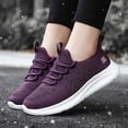 thumbnail image 3 of Rokment Winter Fleece Lined Running Walking Shoes for Women Comfortable Thermal Memory Foam Tennis Jogging Trainners Nursing Work Sneakers Purple Size 6.5, 3 of 5