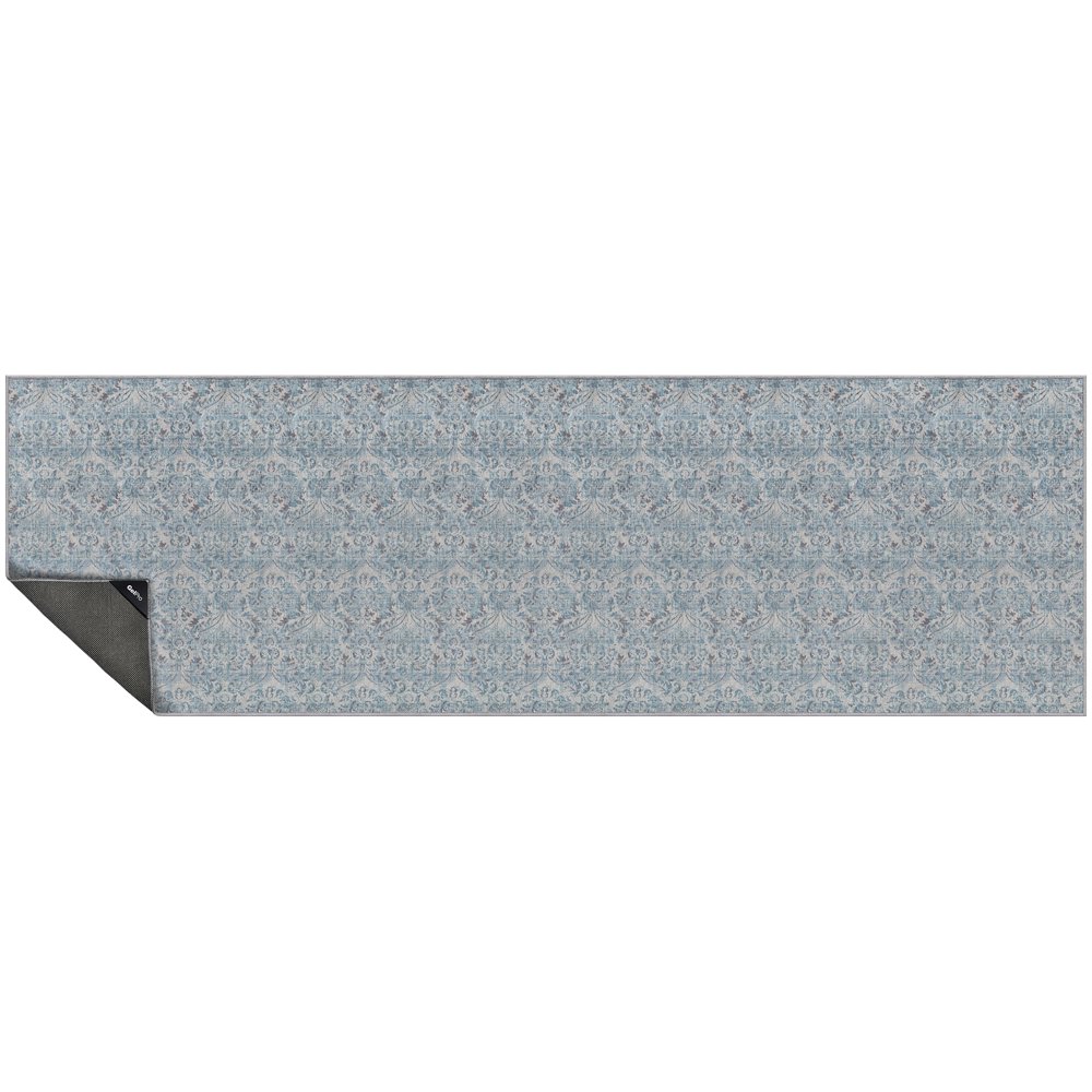 Nevermove By GelPro MachineWashable Runner Rug with Gelly Grippers 24x76 Biscayne Blue