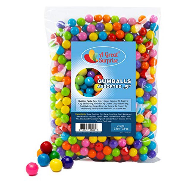 Gumballs for Gumball Machines Apx. 620 Gumballs 2 Pounds Gumballs Refill Mini Gumballs 1
