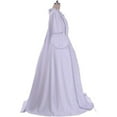 thumbnail image 4 of Women's Marie Antoinette Cosplay Ball Gown Costume 18th Century White Ruffle Sack-back Rococo Gown Dress, 4 of 8