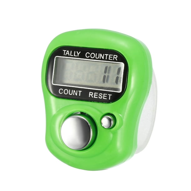 Digital Tally Counter 5 Digit Clicker Mini Finger Ring LCD Electronic Resettable Green Walmart