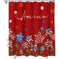thumbnail image 5 of 4th of July Red Shower Curtain, Patriotic Star Fire Shower Curtain Set with Hooks, Spring Summer Waterproof Fabric Shower Curtains for Bathroom Decor, 72x72 Inch Bath Curtain, 5 of 6