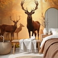 thumbnail image 6 of Wallpaper Majestic Red Deer Stags Standing Golden Autumn Forest Peel and Stick Wall Murals 69"H x 96"W Removable PVC Wall Paper Self-Adhesive Wall Paintings Art Decor for Bedroom Living Room, 6 of 7