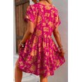 thumbnail image 3 of Women's Rose Floral Print Batwing Sleeve Smock Dress - [ZhiHiMeRi] | (US 12-14)L, 3 of 7