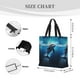 thumbnail image 3 of Fotbe Ice Blue Ocean Cute Dolphin Bolsa Tote con Estampado para Mujer, Bolsos con Cremallera, Bolsa de Hombro Casual de Gran Capacidad con Bolsillos Internos, 3 of 7