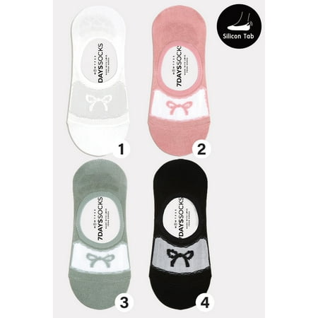 

Women s No Show Ribbon See-Through Socks - 4 Pair Set