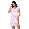 thumbnail image 7 of PinkBeautiM Cotton Nightgowns for Women Soft Nightshirts Printed Round Neck Sleep Dress 3 Pack, 7 of 7