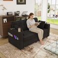 thumbnail image 5 of Modern Sectional Loveseat Sofa Couch with USB Charging and Charging Station, Chenille Fabric Sofa Couch with  Storage and Cup Holder for Living Room, Apartment, Easy to Install, Black, 5 of 8