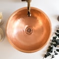 thumbnail image 5 of Engraved Solid Copper Vessel Sink | Handmade Farmhouse Dark Copper Washbasin Vanity Vessel Sink | *Drain Cap Included*, 5 of 12