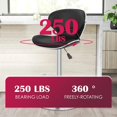thumbnail image 3 of YRLLENSDAN Adjustable Bar Stools Set of 2 with Back and Footrest Comfy Curved Bar Chairs Set of 2 Kitchen Island Chairs with Metal Base Leather Upholstered Swivel Counter Height Stools,Black, 3 of 8