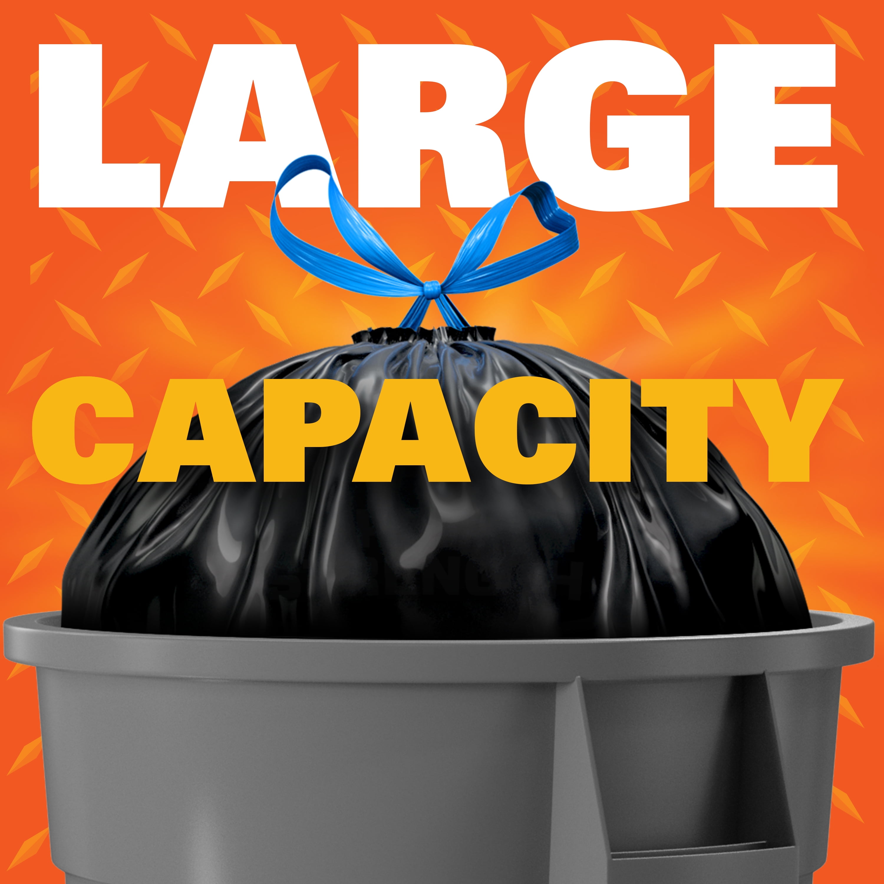 Hefty E8-6725 Trash Bag, L, 33 gal Capacity, Black