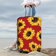 thumbnail image 4 of Wukai Sunflowers On Red Elastic Luggage Cover: Personalized Protection for Your Suitcase - Fits 19~29-inch, Washable & Durable Travel Companion-, 4 of 8