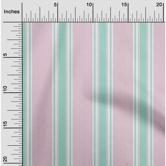 oneOone Organic Cotton Voile Fabric Multicolor Stripe Print Fabric By The Yard 42 Inch Wide