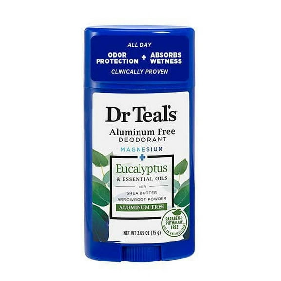 Dr. Teal's Aluminum-Free Deodorant Eucalyptus Spearmint - 2.65 oz Pack of 2