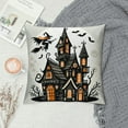 thumbnail image 2 of Set of Halloween Pillow Covers Happy Halloween with &nbsp;Castle Pumpkin Pillow Case Linen Ghost with Little Witch Bat Cushion Cover Decorative Home, 2 of 5
