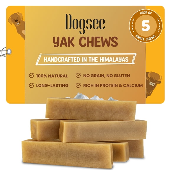 Dogsee Original Himalayan Yak Cheese Dog Chews (Small - 5 Bars) | Yak Chews for Small Dogs | Rawhide Free | Easily Digestible Dog Treats