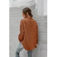 thumbnail image 6 of Button Front Drop Shoulder Corduroy Blouse, 6 of 16