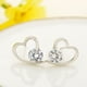 thumbnail image 4 of Pendientes Minimalis Corazón Circonita Redondos Pendientes Mujer Estilo, 4 of 4