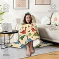 thumbnail image 4 of Wearable Blanket,LightBeige Cartoon Dinosaurs Plants Pattern Hooded Wearable Flannel Blanket for Adults & Teens,Winter Poncho Shawl Wrap Cape Cozy Anti-Pill,60"x80", 4 of 5