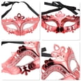 thumbnail image 3 of Unique Bargains 1 Pc Electroplated Half-face Party Mask Red Plastic, 3 of 5