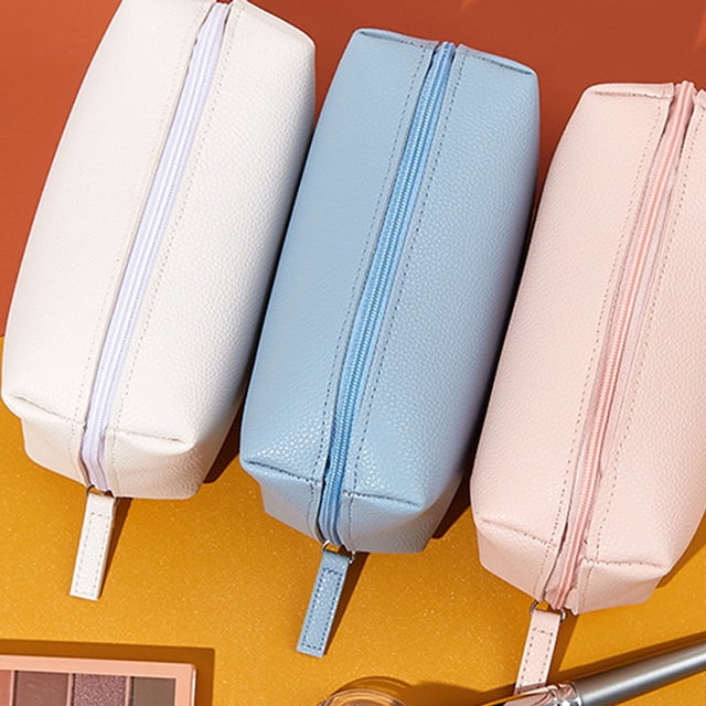 unbranded Bolsa De Maquillaje Sky-Blue PU Resistente Para Guardar Cosméticos Y Utensilios