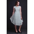 thumbnail image 4 of Bimba Robe Midi Évasée d'Été Sans Manches à Imprimé Floral Décontractée pour Femmes Ikat Shibori Bleue - Xxx-Grand, 4 of 6